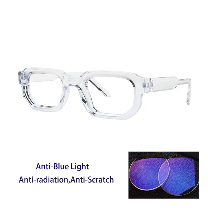 Kocolior Unisex Full Rim Square  Tr 90 Alloy Reading Glasses 71853 - Transparent