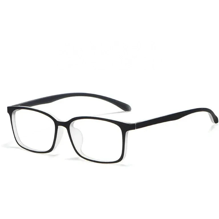 Kocolior Unisex Full Rim Square Tr 90 Hyperopic Reading Glasses 98007 - Black White / China / 0