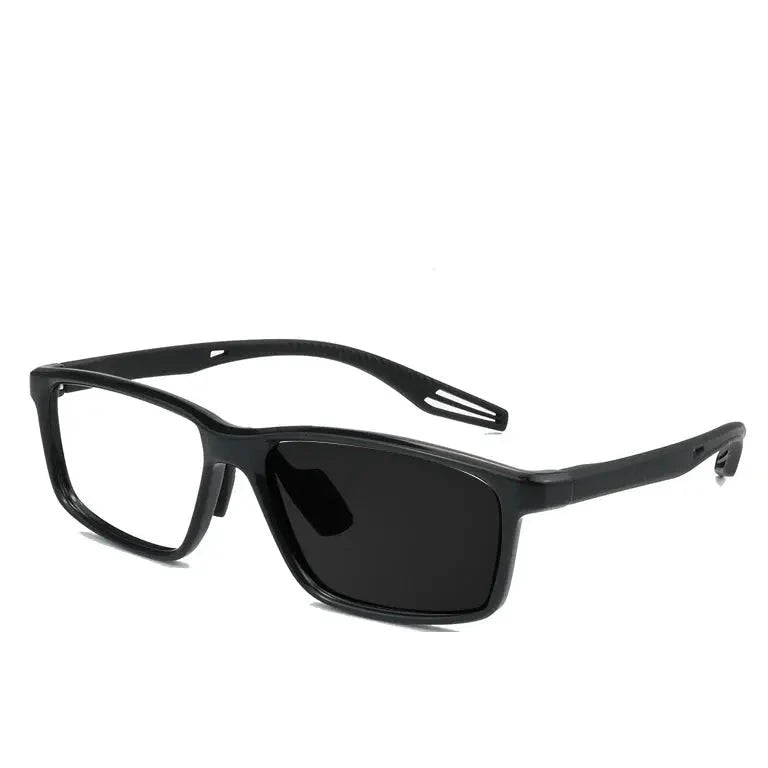 Kocolior Unisex Full Rim Square Tr 90 Photochromic Reading Glasses 725510 - PHOTO Black / Myopia-100
