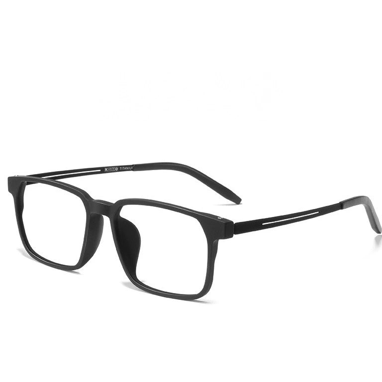 Kocolior Unisex Full Rim Square Tr 90 Titanium Hyperopic Reading Glasses 88781 - Black / 0