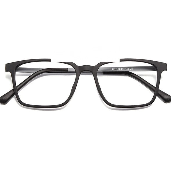 Kocolior Unisex Full Rim Square Tr 90 Titanium Hyperopic Reading Glasses 8922 - Black Gray / custom degree
