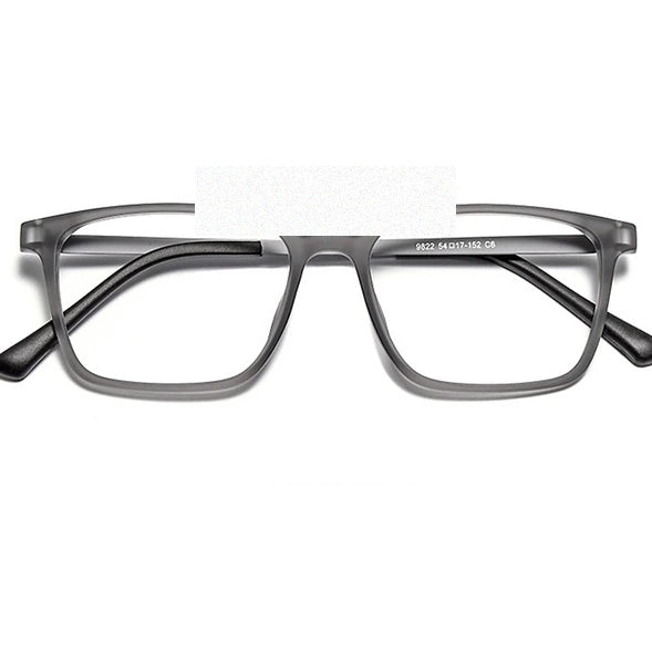 Kocolior Unisex Full Rim Square Tr 90 Titanium Hyperopic Reading Glasses 8922 - Gray / custom degree