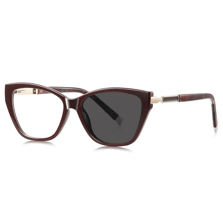 Kocolior Women's Full Rim Cat Eye Acetate Photochromic Reading Glasses 72209 - PHOTO Red / +550