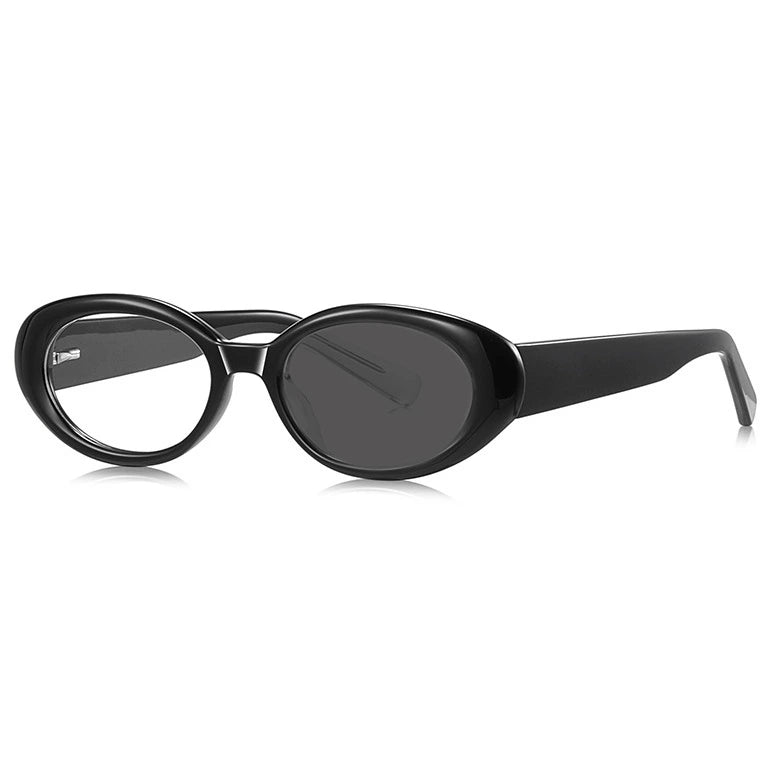 Kocolior Women's Full Rim Oval Acetate Photochromic Reading Glasses 629033 - PHOTO Black / +75