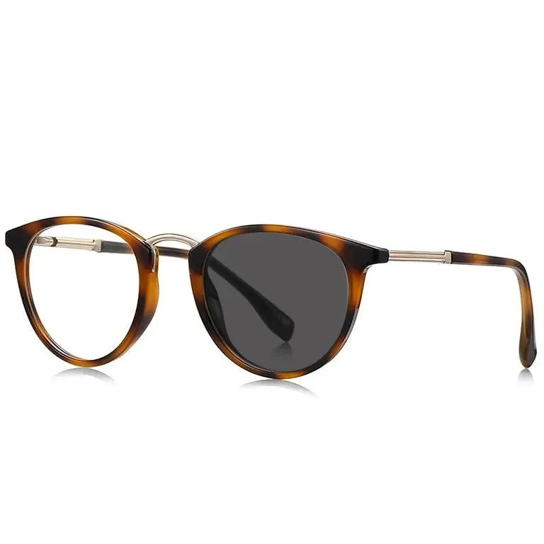 Kocolior Women's Full Rim Round Acetate Photochromic Reading Glasses 67241 - PHOTO Leopard / +200