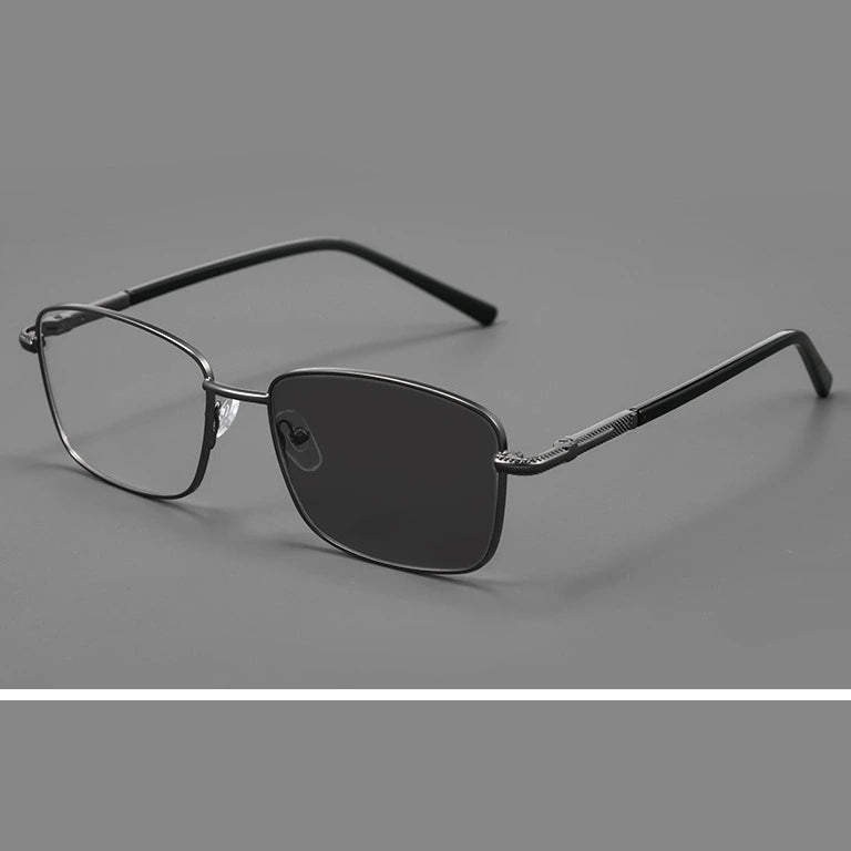 Kocolior Women's Full Rim Square Alloy Photochromic Reading Glasses 77021 - PHOTO Gun / 0