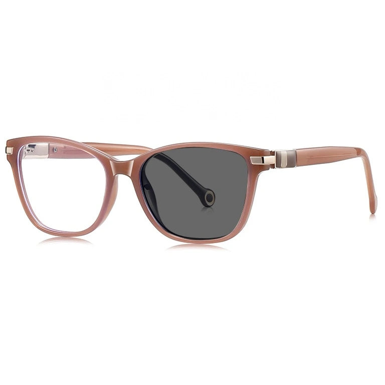 Kocolior Women's Full Rim Square Cat Eye Acetate Photochromic Reading Glasses 512221 - Photochromic Pink / CHINA / +75
