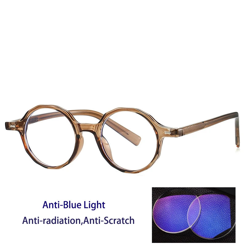 Kocolior Women's Full Rim Round Tr 90 Photochromic Reading Glasses 28008 - Brown