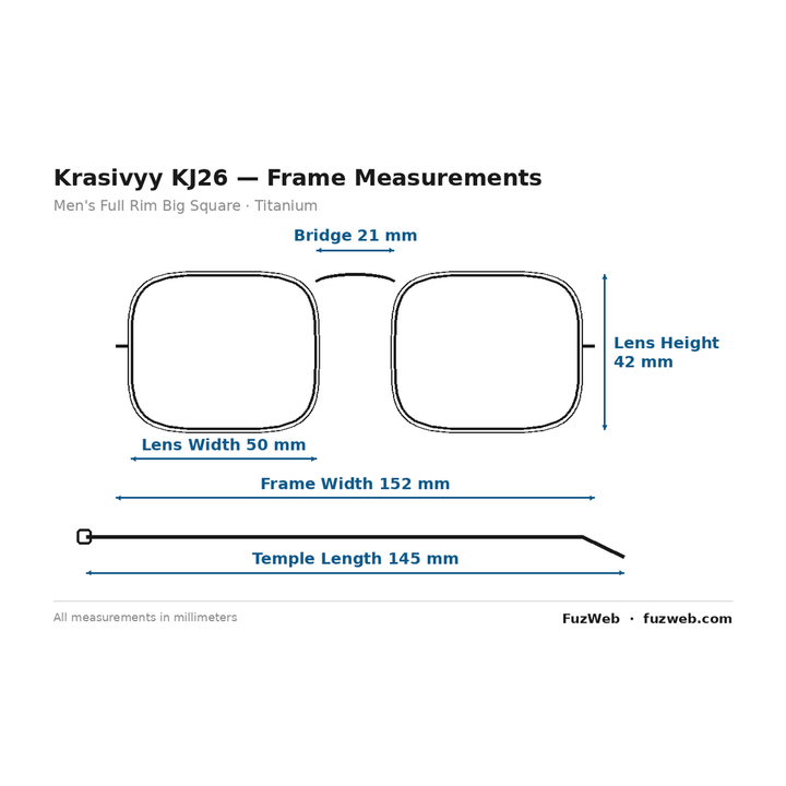 Krasivyy KR17004 Eyeglasses — Frame Dimensions and Sizing Chart
