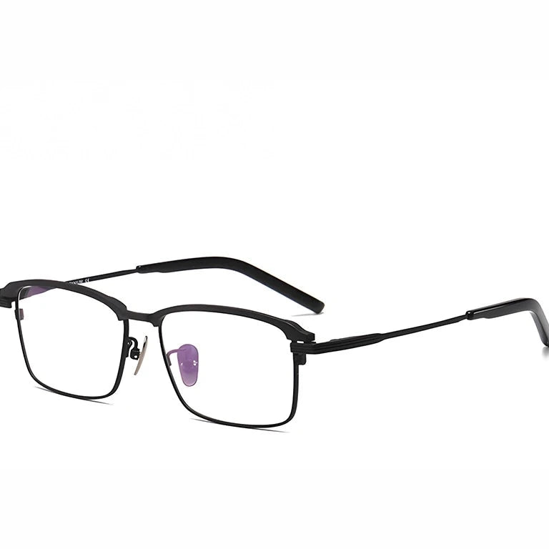 Krasivyy Men's Full Rim Big Square Titanium Prescription Eyeglasses KR941 - Black
