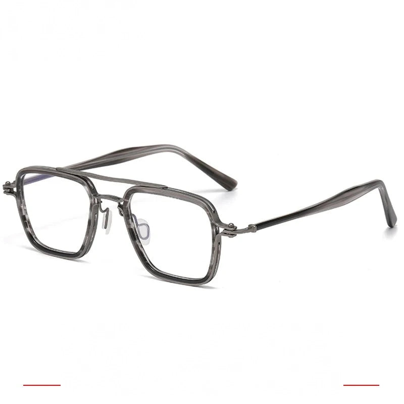 Krasivyy Men's Full Rim Big Titanium Prescription Eyeglasses ARLT5875 - Gray Tortoiseshell