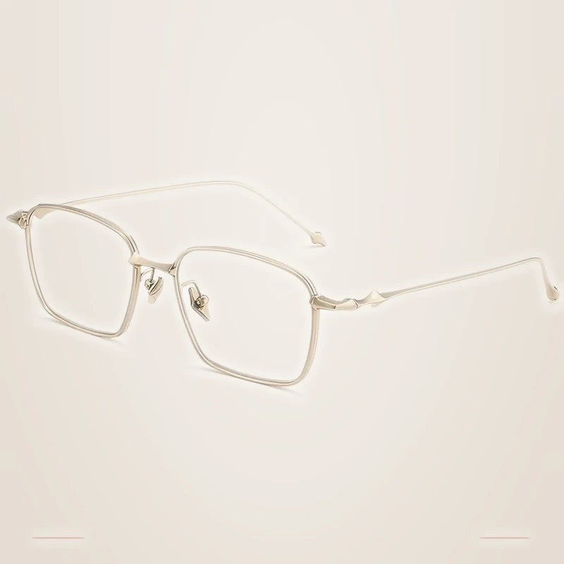 Krasivyy Men's Full Rim Polygon Square Titanium Eyeglasses 61491 - Bright Gold