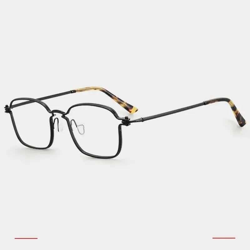 Krasivyy Men's Full Rim Square Titanium Eyeglasses Rlt5898 - Black / CN