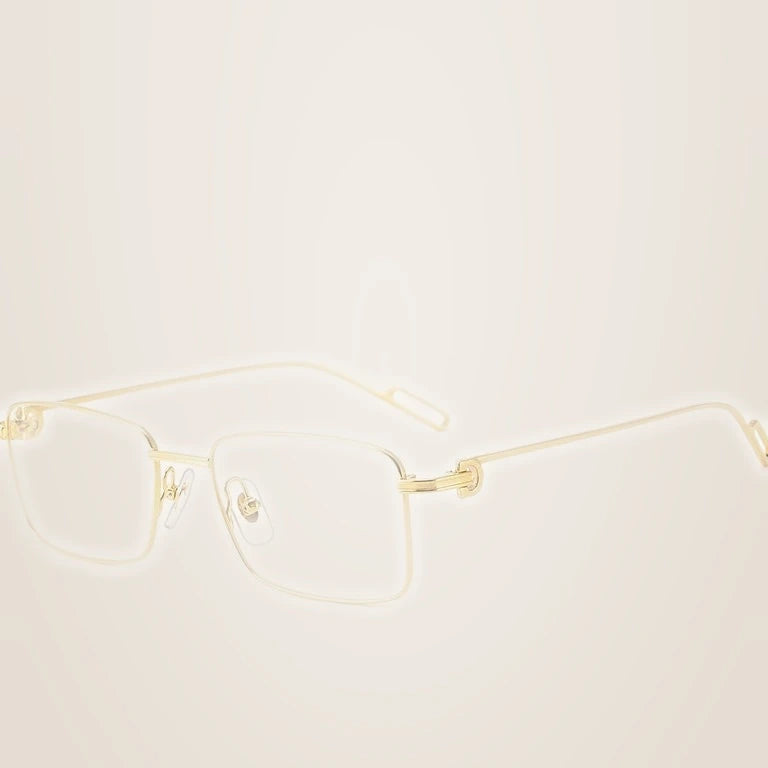 Krasivyy Men's Full Rim Square Titanium Prescription Eyeglasses KR0219O - Bright  Gold