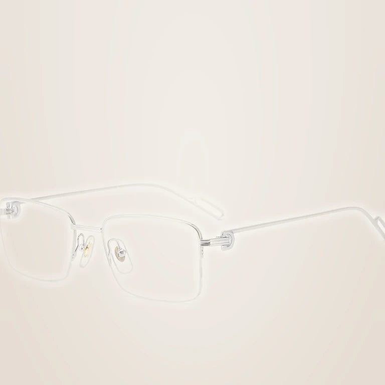 Krasivyy Men's Semi Rim Square Titanium Prescription Eyeglasses KR0218O - Bright Silver