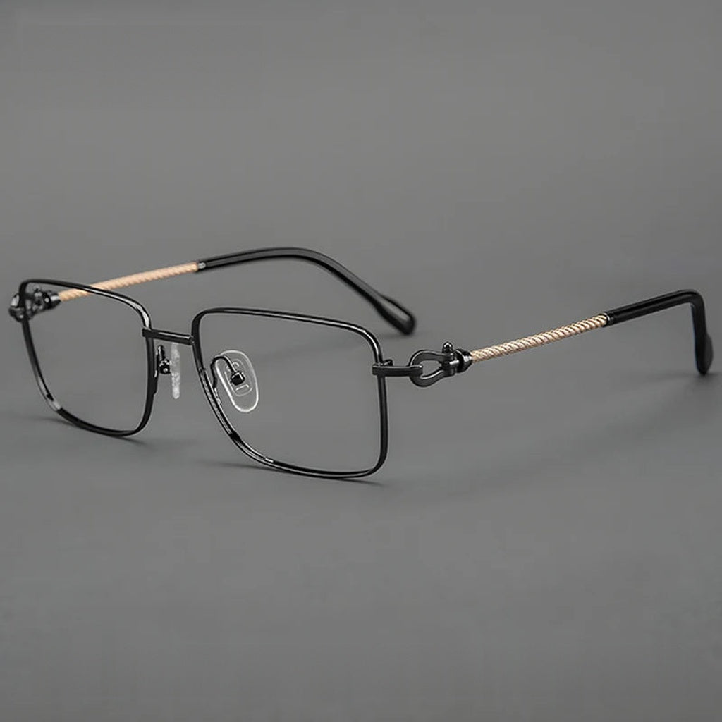 Krasivyy Men's Full Rim Big Square Titanium Prescription Eyeglass — view 1 | Krasivyy at FuzWeb
