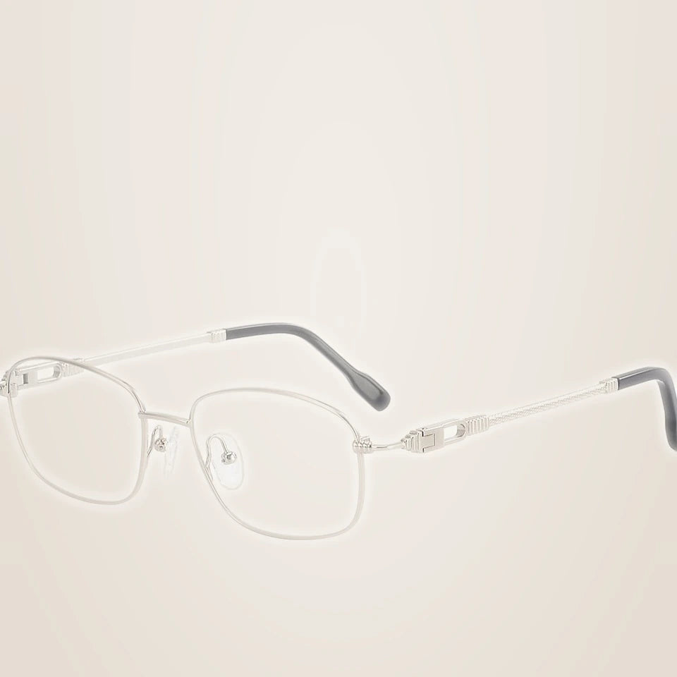 Krasivyy Unisex Full Rim Oval Beta Titanium Prescription Eyeglasses KR50029 - Bright Silver