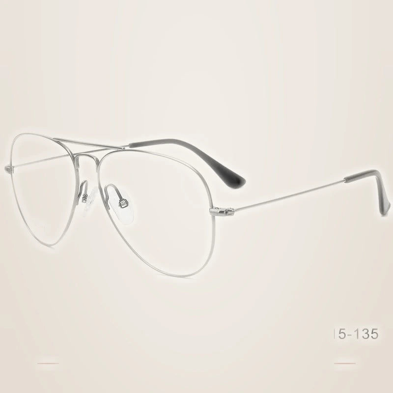 Krasivyy Unisex Full Rim Oval Double Bridge Titanium Eyeglasses 716050 - L  Bright Gun / CN