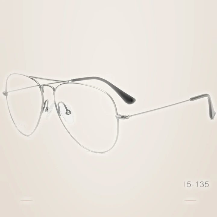 Krasivyy Unisex Full Rim Oval Double Bridge Titanium Eyeglasses 716050 - L  Bright Gun / CN