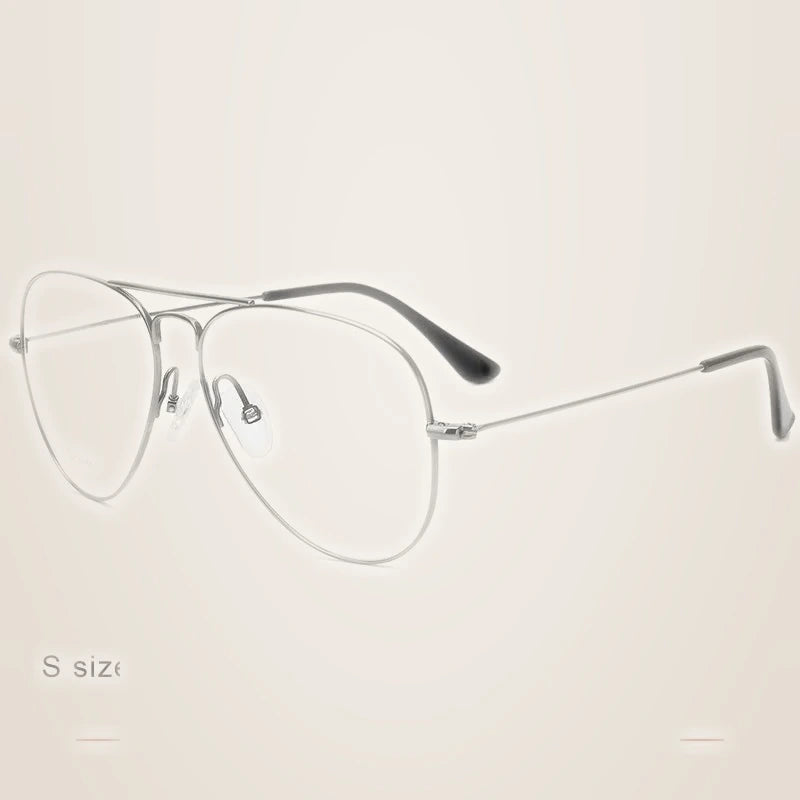 Krasivyy Unisex Full Rim Oval Double Bridge Titanium Eyeglasses 716050 - S  Bright Gun / CN