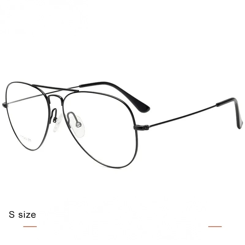 Krasivyy Unisex Full Rim Oval Double Bridge Titanium Eyeglasses 716050 - S  Matt Black / CN