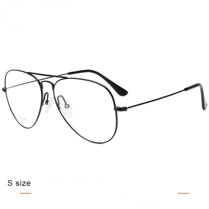 Krasivyy Unisex Full Rim Oval Double Bridge Titanium Eyeglasses 716050 - S  Matt Black / CN