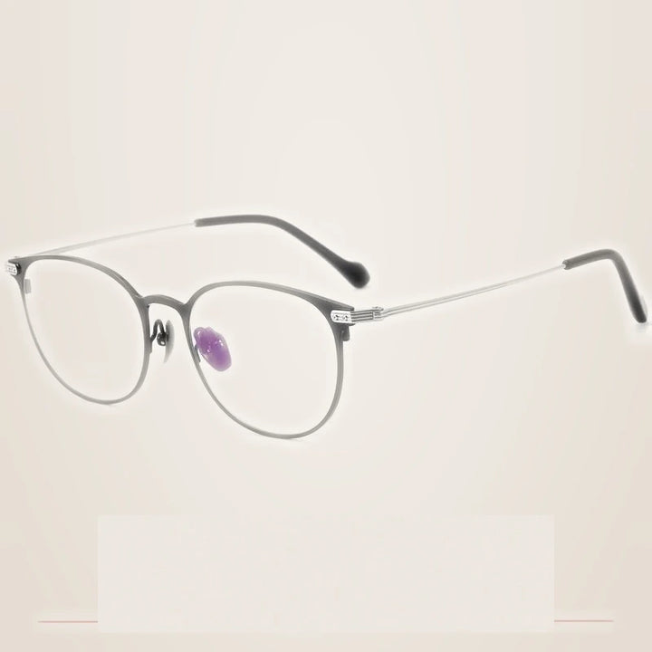 Krasivyy Unisex Full Rim Oval Round Titanium Eyeglasses 315010 - Bright Silver / CN