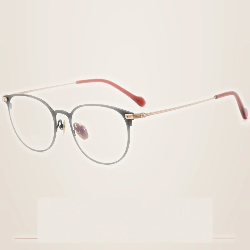 Krasivyy Unisex Full Rim Oval Round Titanium Eyeglasses 315010 - Matt Rose Gold / CN