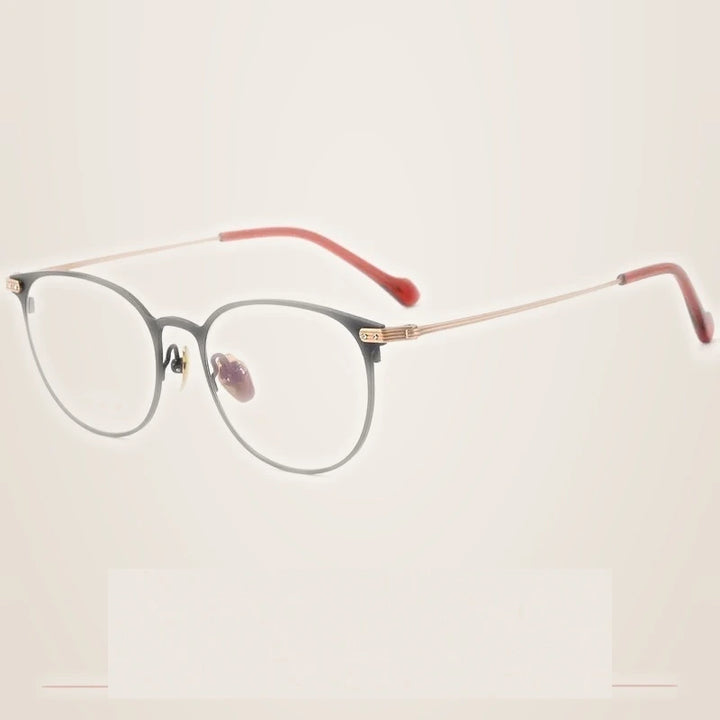 Krasivyy Unisex Full Rim Oval Round Titanium Eyeglasses 315010 - Matt Rose Gold / CN