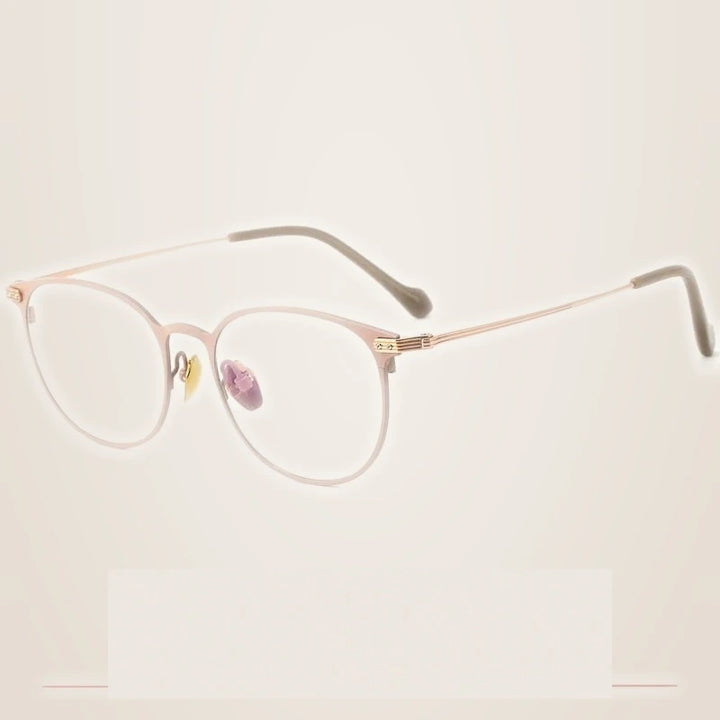 Krasivyy Unisex Full Rim Oval Round Titanium Eyeglasses 315010 - Pink Rose Gold / CN
