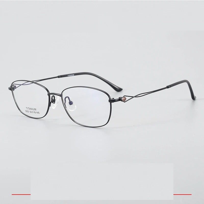 Krasivyy Unisex Full Rim Oval Square Titanium Eyeglasses 33005 - Black / CN