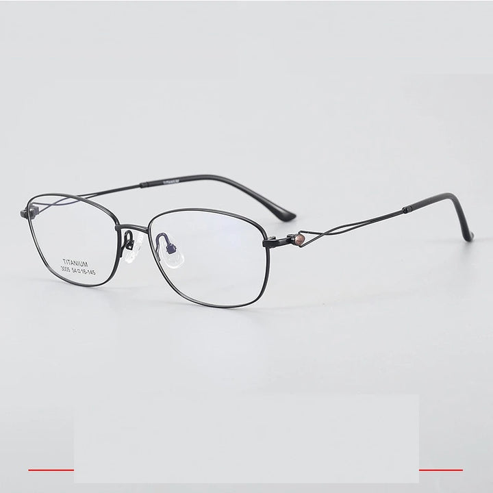 Krasivyy Unisex Full Rim Oval Square Titanium Eyeglasses 33005 - Black / CN