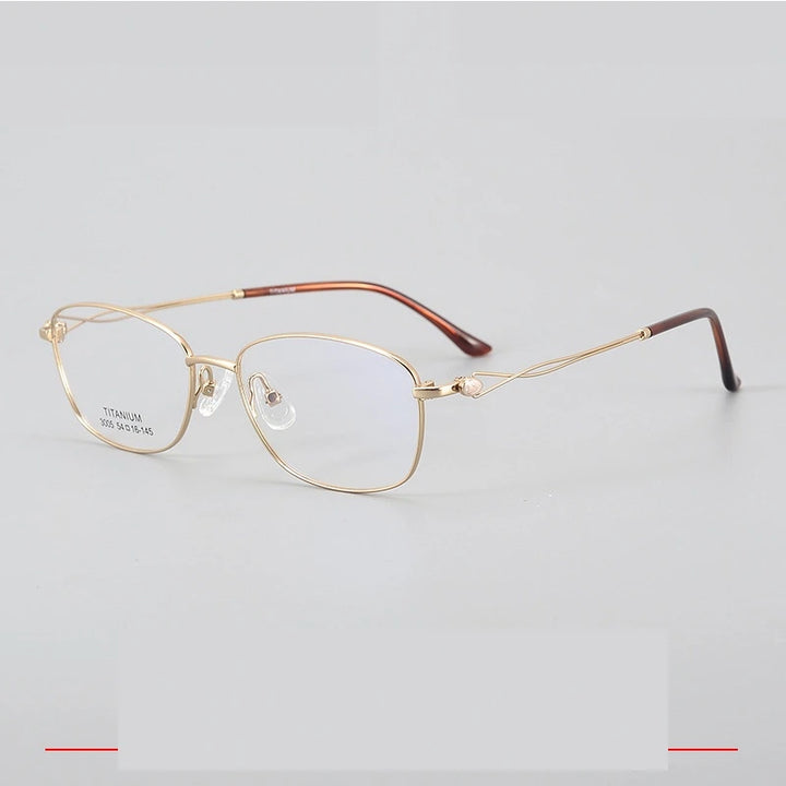Krasivyy Unisex Full Rim Oval Square Titanium Eyeglasses 33005 - Gold / CN