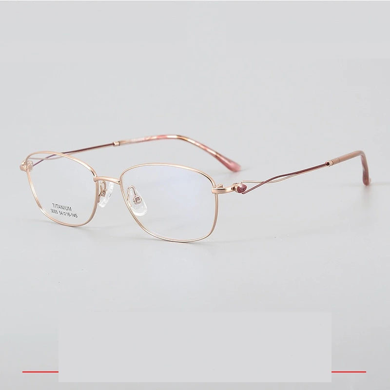 Krasivyy Unisex Full Rim Oval Square Titanium Eyeglasses 33005 - Rose Gold / CN