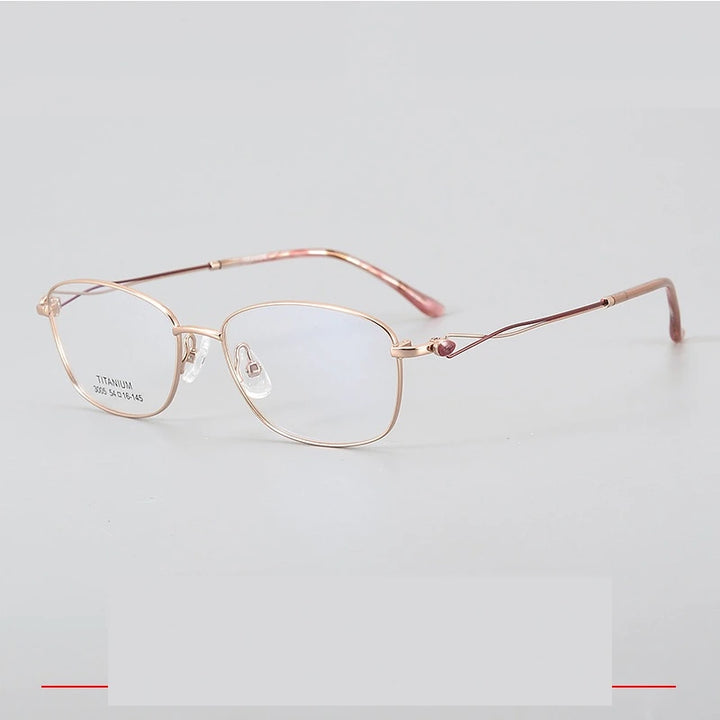 Krasivyy Unisex Full Rim Oval Square Titanium Eyeglasses 33005 - Rose Gold / CN
