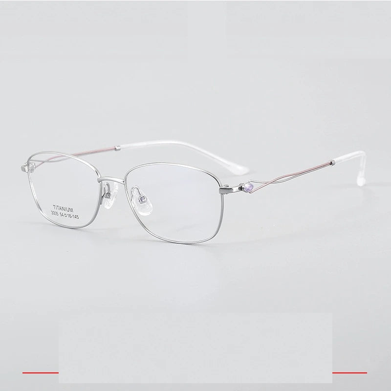 Krasivyy Unisex Full Rim Oval Square Titanium Eyeglasses 33005 - Silver Purple / CN
