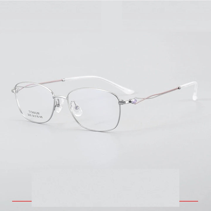 Krasivyy Unisex Full Rim Oval Square Titanium Eyeglasses 33005 - Silver Purple / CN