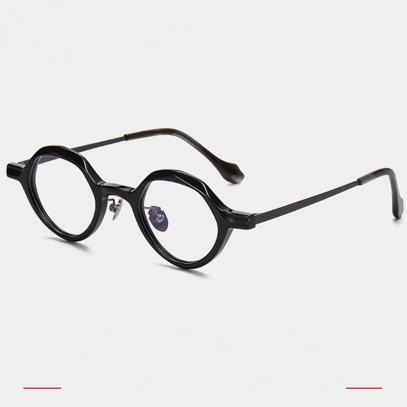 Krasivyy Unisex Full Rim Oval Titanium Acetate Eyeglasses 96071 - Black