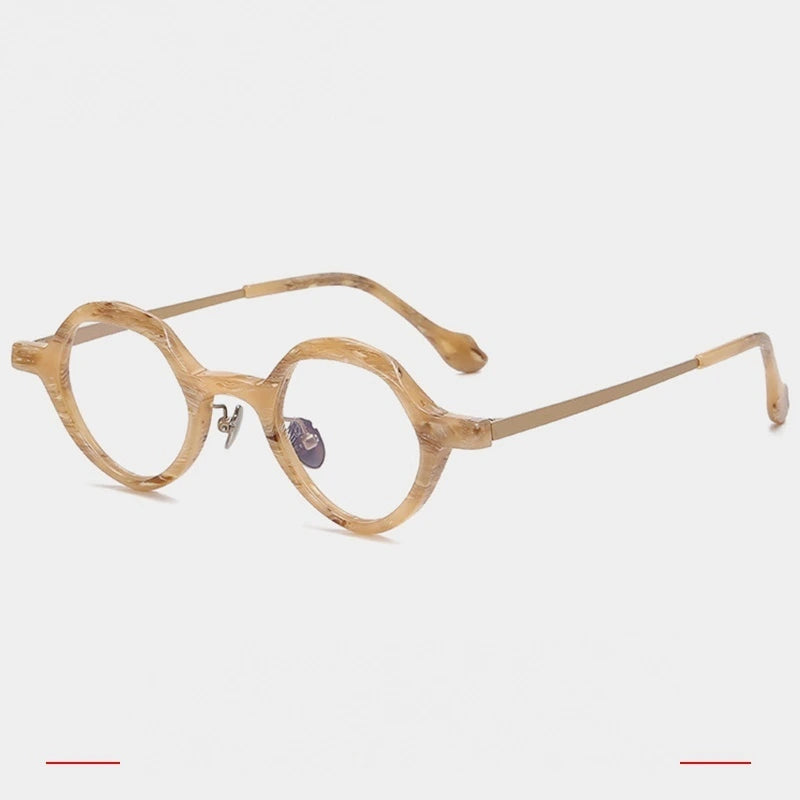 Krasivyy Unisex Full Rim Oval Titanium Acetate Eyeglasses 96071 - Rock Texture