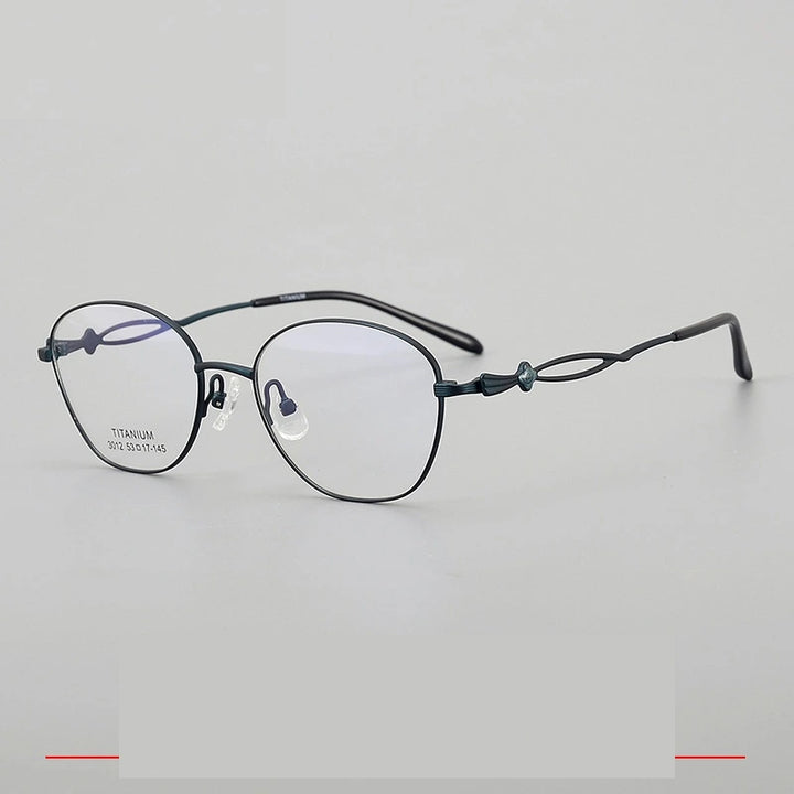 Krasivyy Unisex Full Rim Polygon Oval Titanium Eyeglasses 33012 - Matt Blue