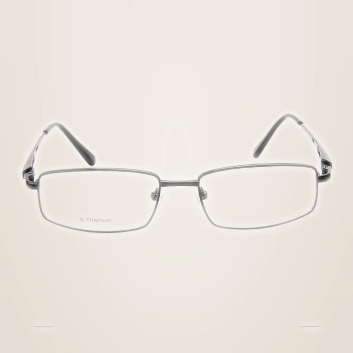 Krasivyy Unisex Full Rim Polygon Square Titanium Eyeglasses 414755 - Black