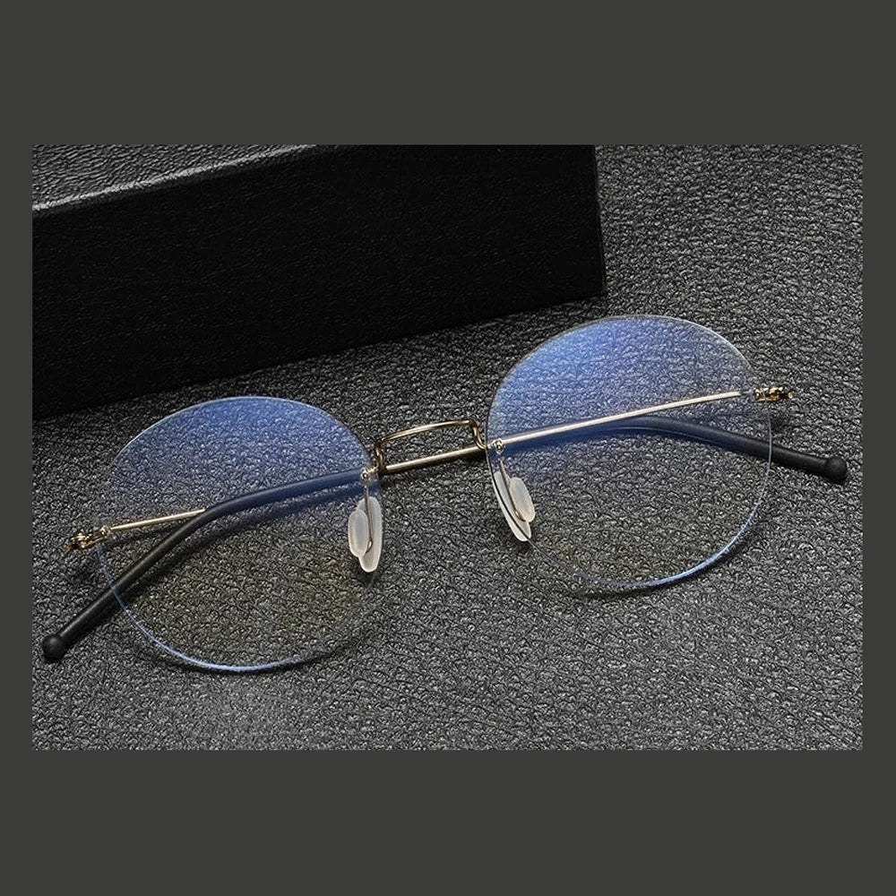 Krasivyy Unisex Full Rim Round Titanium Prescription Eyeglasses ARLT5936 - Black