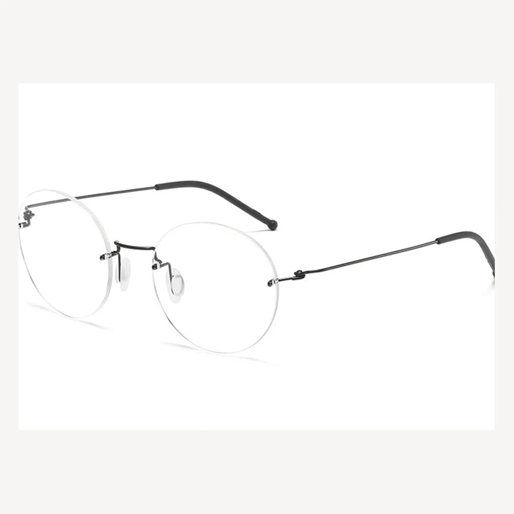 Krasivyy Unisex Full Rim Round Titanium Prescription Eyeglasses ARLT5936 - Silver