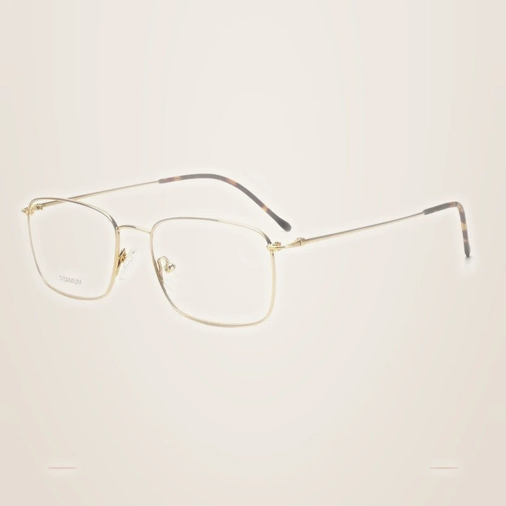 Krasivyy Unisex Full Rim Square Titanium Eyeglasses 316047 - Bright Gold