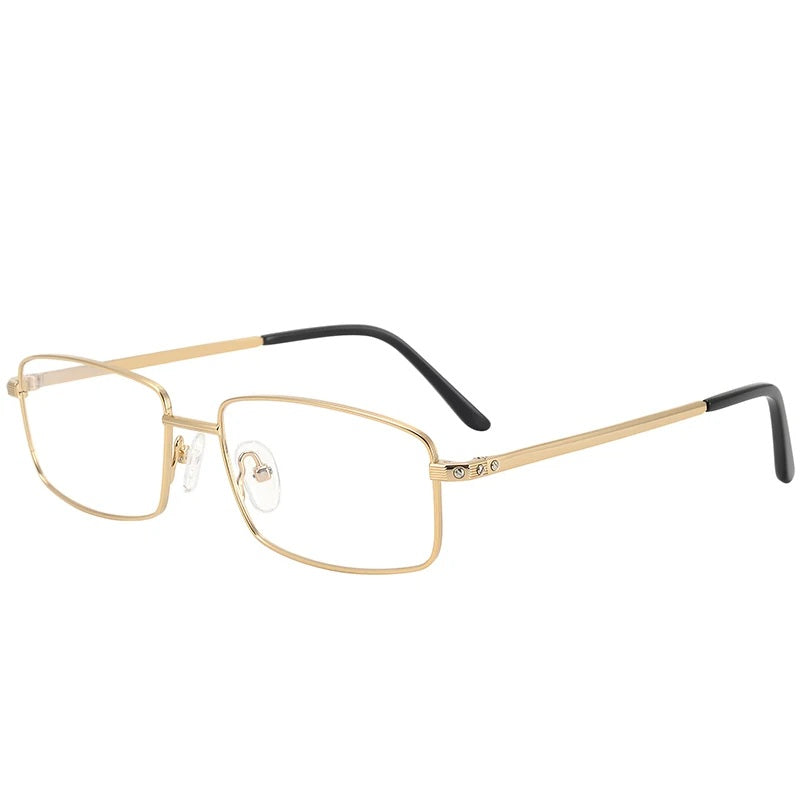 Krasivyy Unisex Full Rim Square Two Sizes Titanium Eyeglasses 310085 - L Bright  Gold