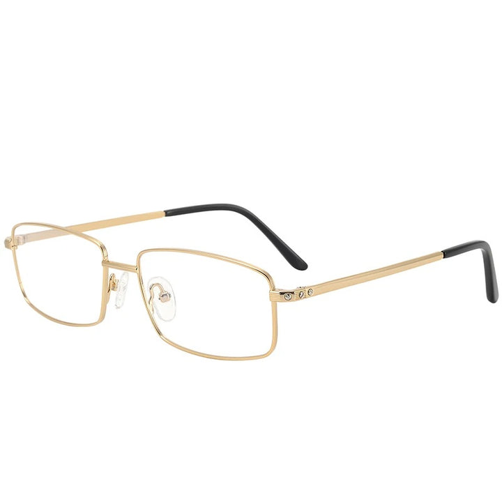 Krasivyy Unisex Full Rim Square Two Sizes Titanium Eyeglasses 310085 - L Bright  Gold