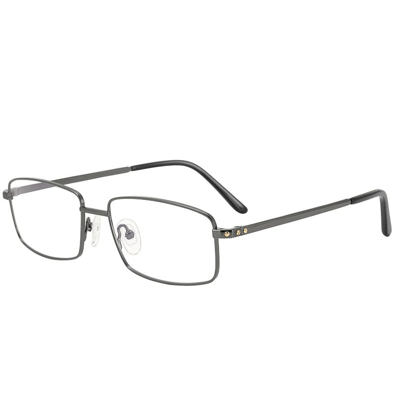 Krasivyy Unisex Full Rim Square Two Sizes Titanium Eyeglasses 310085 - L Bright Gun
