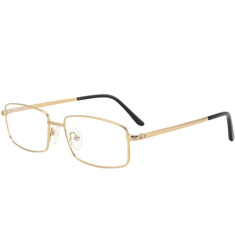 Krasivyy Unisex Full Rim Square Two Sizes Titanium Eyeglasses 310085 - S Bright  Gold