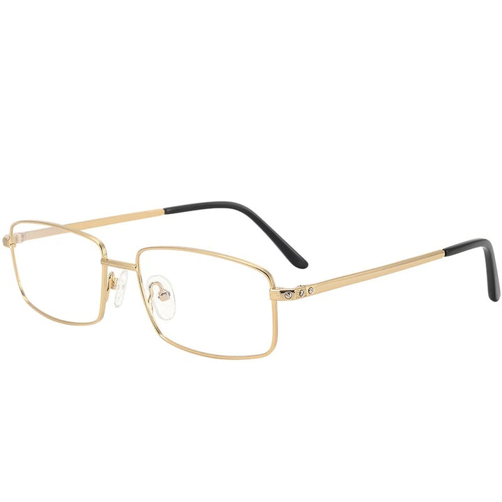 Krasivyy Unisex Full Rim Square Two Sizes Titanium Eyeglasses 310085 - S Bright  Gold