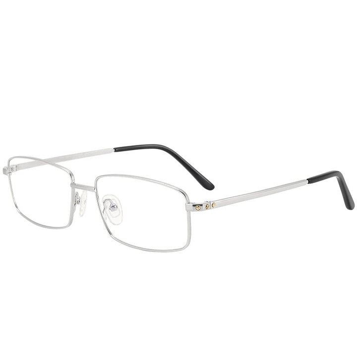 Krasivyy Unisex Full Rim Square Two Sizes Titanium Eyeglasses 310085 - S Bright Silver